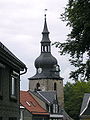 Kirchturm der St. Johanniskirche, Wahrzeichen von Großbreitenbach- Rest der Kirche stürzte im 18. Jh. ein