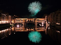 Fireworks over Ponte Vecchio, Florence