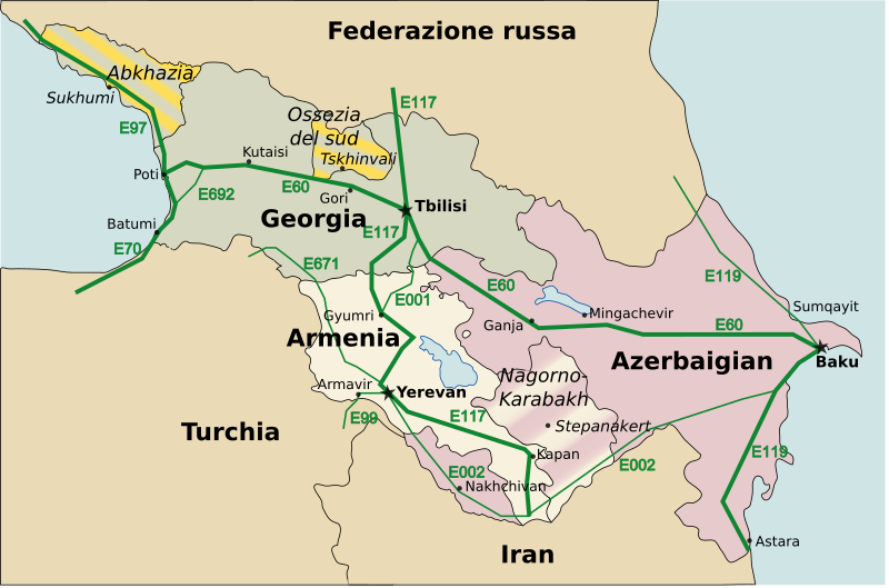 File:E-roads Caucasus countries (it).svg