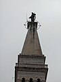 Top of the bell tower with statue of St. Euphemia