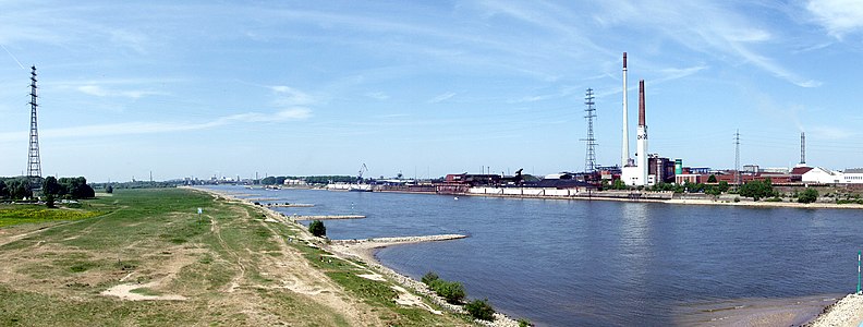 Panoramic from Brücke der Solidarität at Duisburg-Rheinhausen