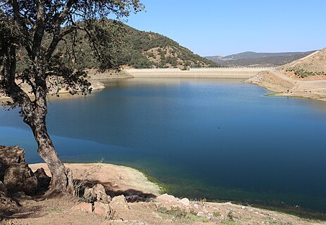 Michlifen Dam in Bensemim commune in Morocco