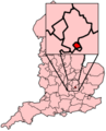 Location map of Luton in England