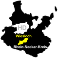 Lage von Wiesloch im Landkreis