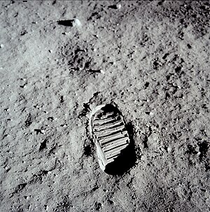 Buzz Aldrin's bootprint on the Moon