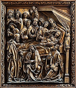 Kefermarkter Altar, Flügelreliefs: Tod Mariens