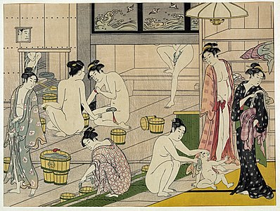 Torii Kiyonaga Onna yu (Bathhouse women)