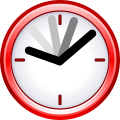 Clock used in various current event icons.