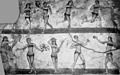 Overview of ancient Roman "bikini girls" mosaic found in Sicily