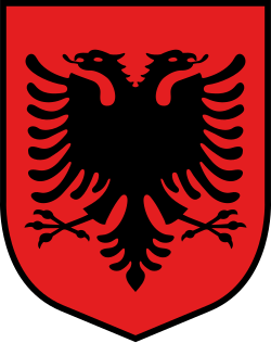 File:Albanian flag as a shield.svg