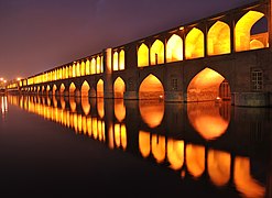 Si-o-se Pol Bridge at night, Isfahan