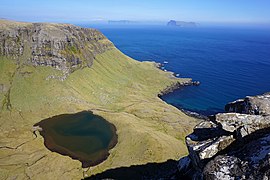 Lake Hvannavatn seen from Hvannhagi, Suðuroy