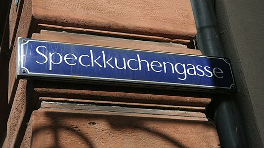 Straßenschild Speckkuchengasse