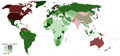 Map showing the popularity of football around the world.