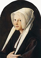 Agatha van Schoonhoven-პორტრეტი 1529. oil on panel medium QS:P186,Q296955;P186,Q106857709,P518,Q861259 . 37.5 × 26 cm. რომი, Galleria Doria Pamphilj.