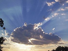 Crepuscular rays in Tulsa, Oklahoma