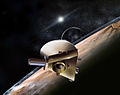 Earlier artist concept of New Horizons' arrival to Pluto