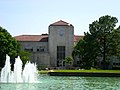 The Roy G. Cullen Building across from the Cullen Family Plaza