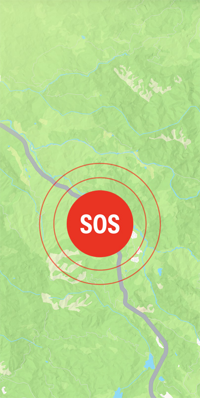 SOS emergenze su una strada nell’app Mappe di Apple. Fai clic sul pulsante “+” per vedere più informazioni sulle funzioni per la sicurezza.