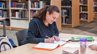 female student in Library