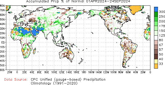 April to current % of Normal Precipitation