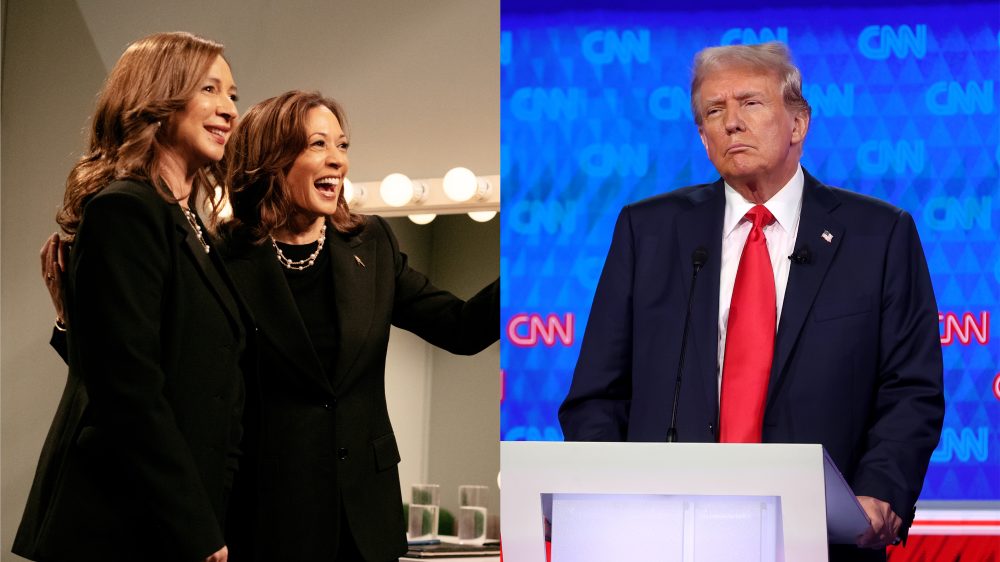 Kamala Harris with Maya Rudolph on 'SNL'/Donald Trump on CNN debate